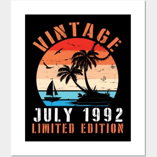 Vintage July 1992 Ltd Edition Happy Birthday Daddy Mom Uncle Brother Husband Cousin Son 28 Years Old Posters and Art